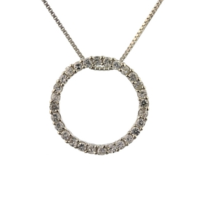 Sterling Silver Circle of Life Cubic Zirconia Slide pendant